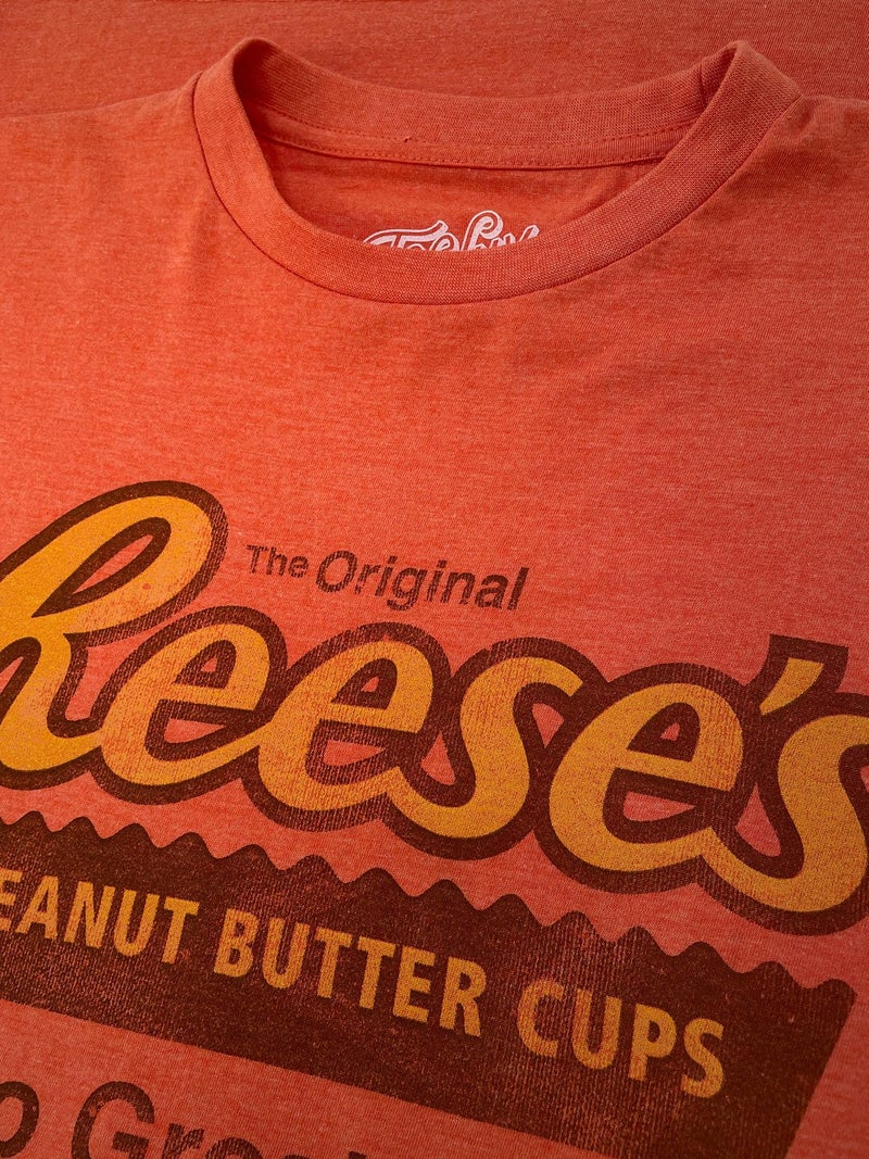 Tee Luv Men's Reese's Peanut Butter Cup Shirt - Two Great Tastes Candy Shirt, Orange Heather, L - Image 2
